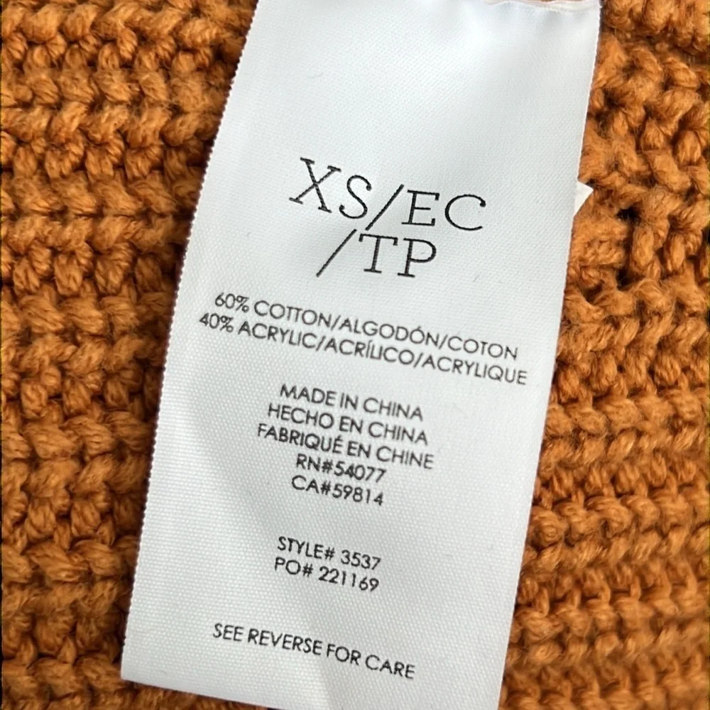 CABI Step Up Chunky Knit Sweater Mustard Gold Sz XS #3537 EUC